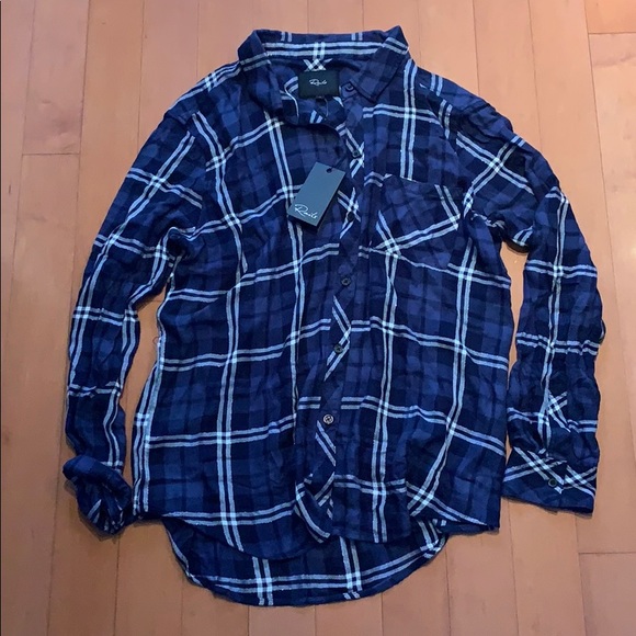 Rails Tops - NWT Rails button down plaid shirt blue white
